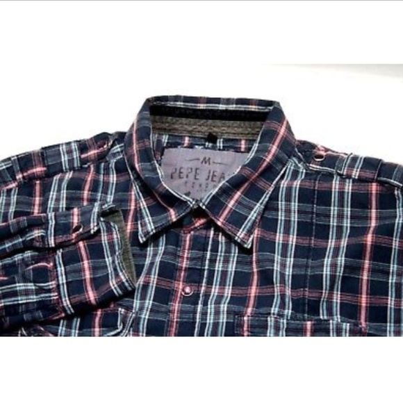 Pepe Jeans London Long Sleeve Pearl Snap Shirt - Picture 1 of 8